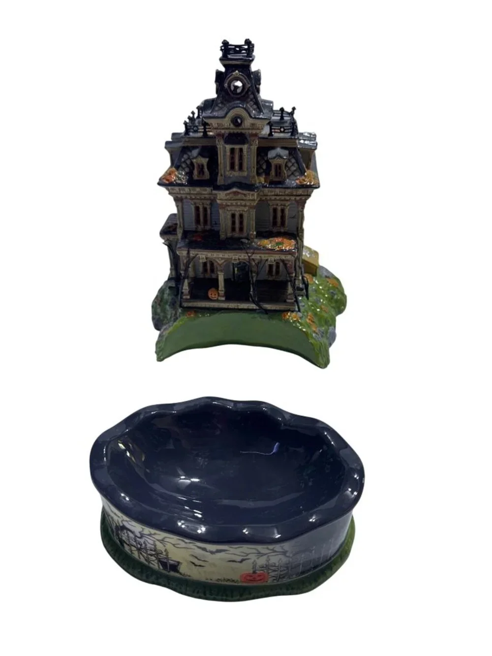 Department 56 Halloween Tricks Or Treats Haunted House Candy Bowl Collectible De